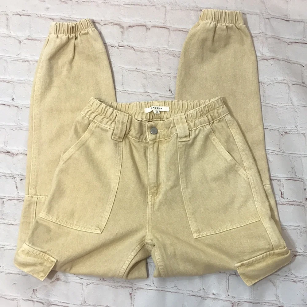 💙PacSun Yellow Tan Cargo Joggers - Picture 7 of 8